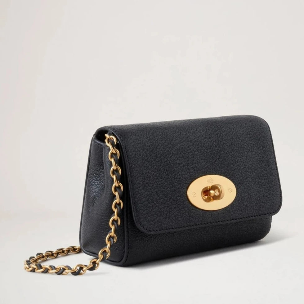 Mulberry Mini Lily Glossy Goat Black - New Size