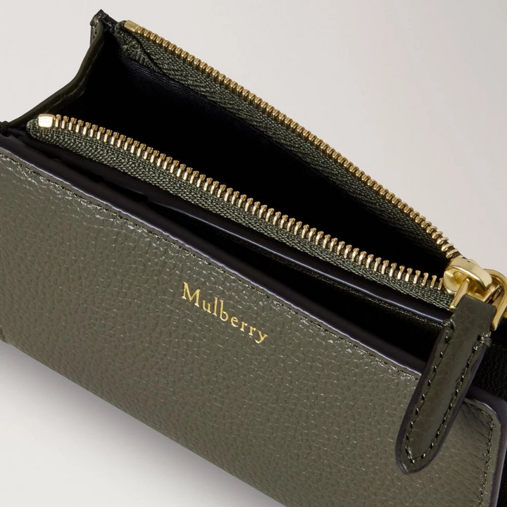 Mulberry Continental Bifold Zipped Wallet Juniper Green Small Classic Grain – produktbillede 2