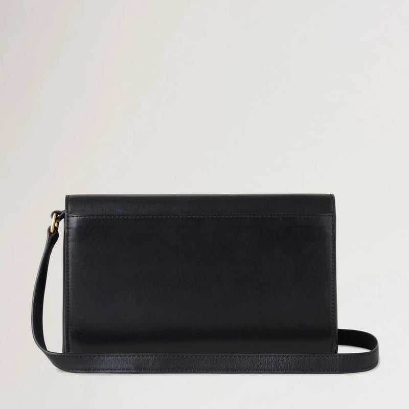 Mulberry Lana Wallet On Strap High Gloss Leather Black