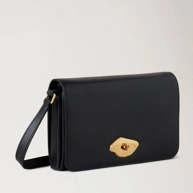 Mulberry Lana Wallet On Strap High Gloss Leather Black