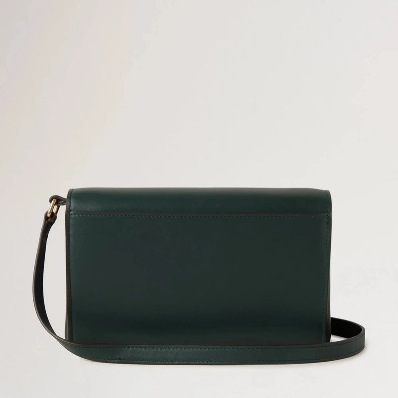 Mulberry Lana Wallet On Strap High Gloss Leather Mulberry Green