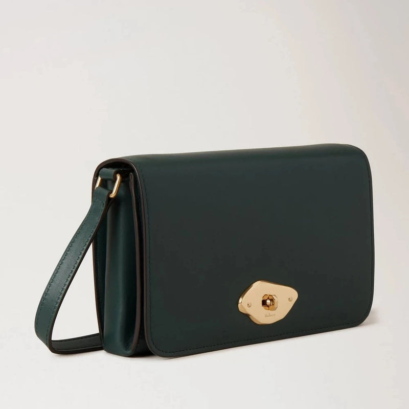 Mulberry Lana Wallet On Strap High Gloss Leather Mulberry Green