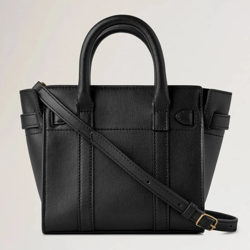 Mulberry Micro Zipped Bayswater Small Classic Grain Black