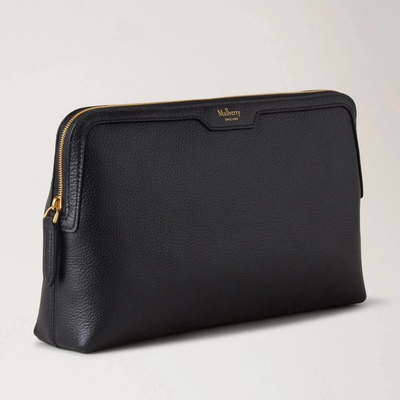 Mulberry Medium Cosmetic Pouch Small Classic Grain Black