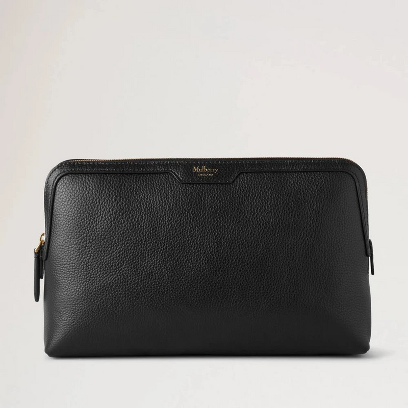 Mulberry Medium Cosmetic Pouch Small Classic Grain Black