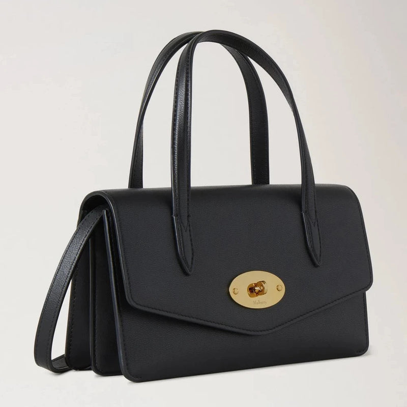 Mulberry Small Darley Top Handle Black Micro Classic Grain