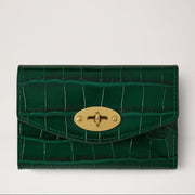 Mulberry Darley Folded Multi-Card Wallet Emerald Shiny Croc