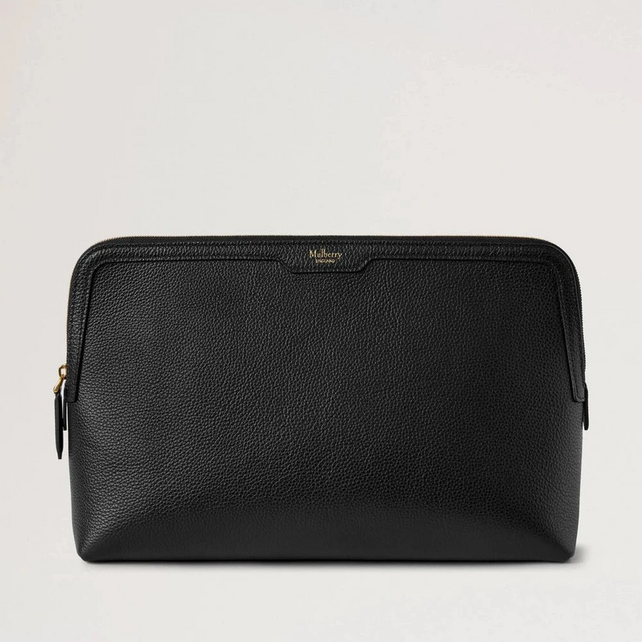 Mulberry Large Cosmetic Pouch Black Small Classic Grain