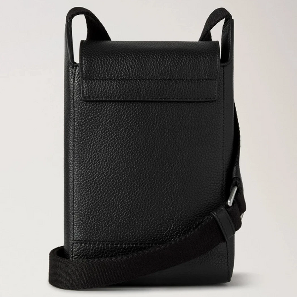 Mulberry Chiltern Phone Pouch Black Small Classic Grain