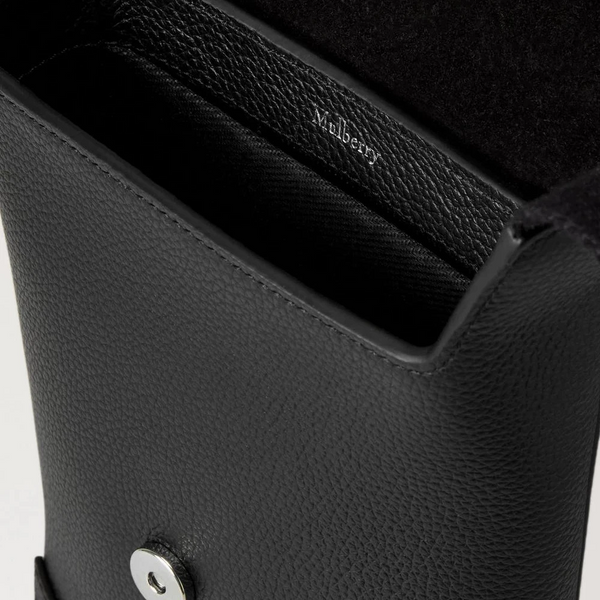 Mulberry Chiltern Phone Pouch Black Small Classic Grain