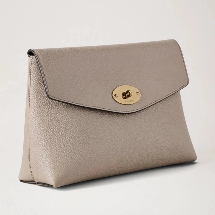 Mulberry Large Darley Cosmetic Pouch Cashmere Taupe Small Classic Grain
