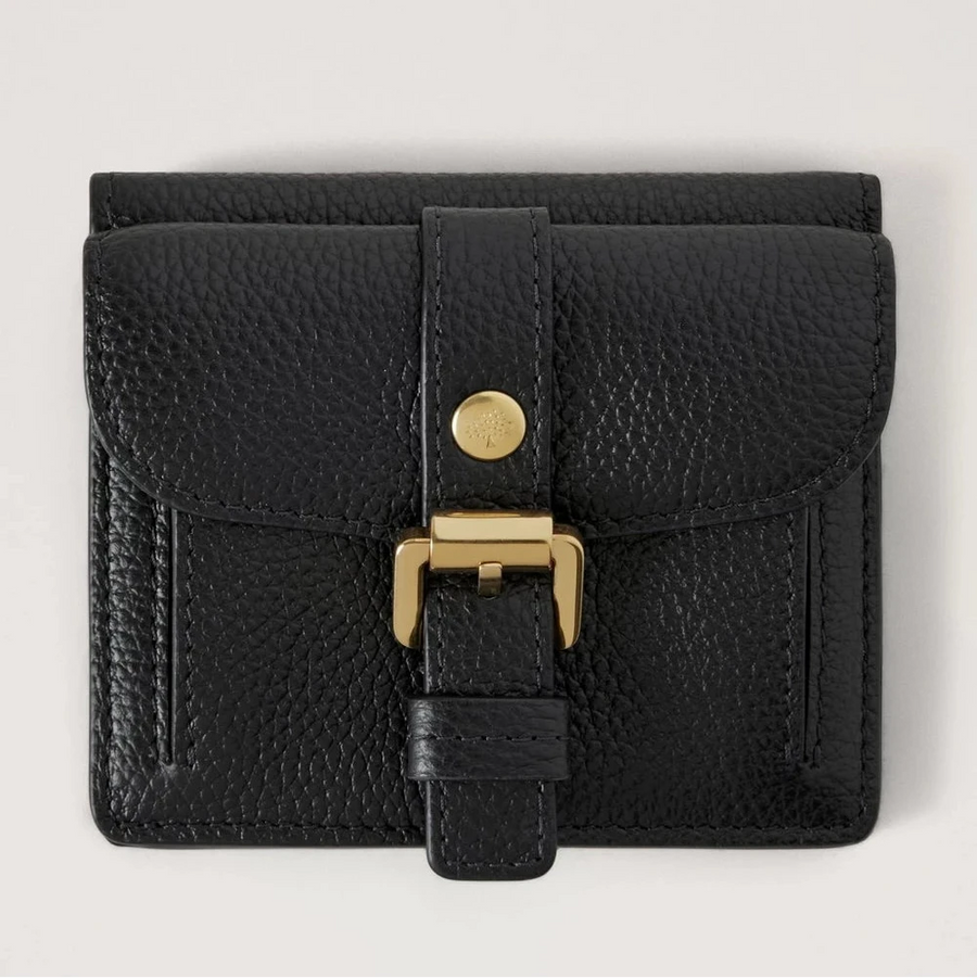 Mulberry Roxanne Wallet Black Small Classic Grain