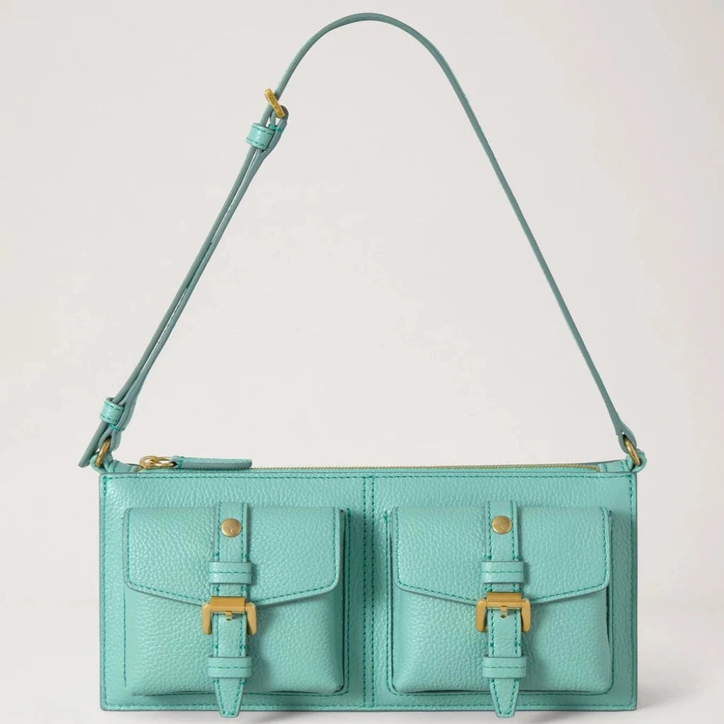 Mulberry Mini Roxanne Shoulder Bag Marina Blue Small Classic Grain