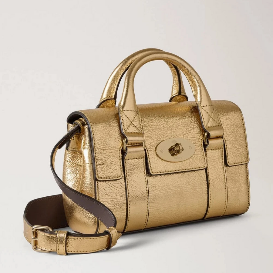 Mulberry Mini Heritage Bayswater Metallic Somerset Gold