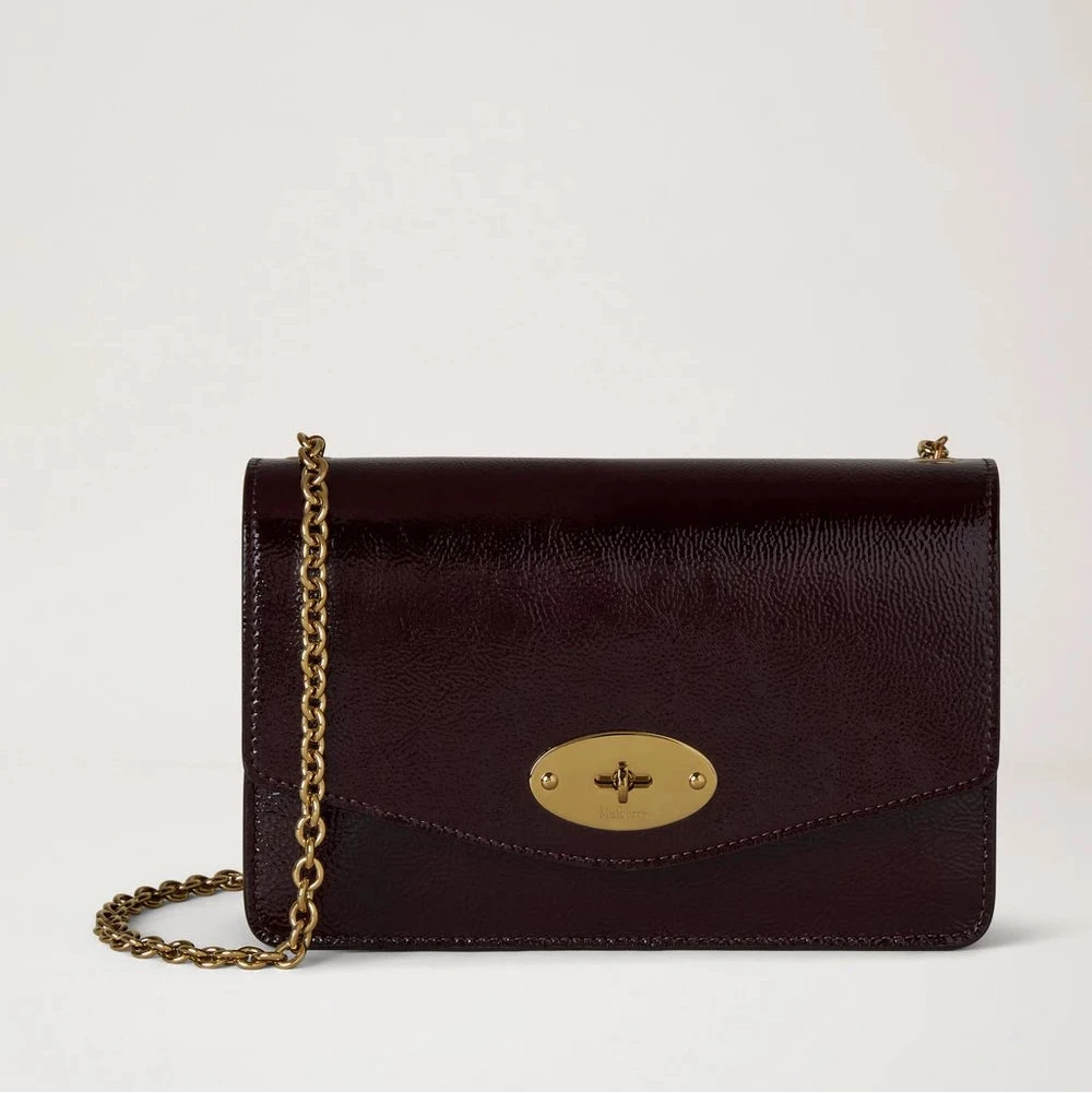 Mulberry Small Darley Deep Aubergine Patent
