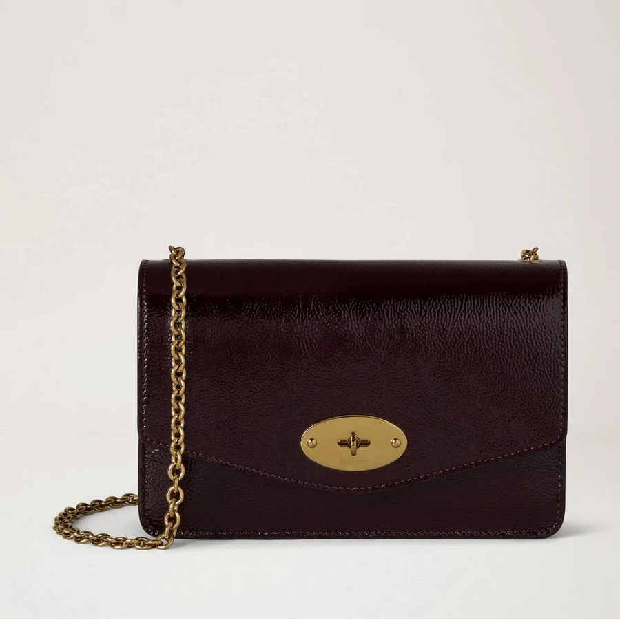 Mulberry Small Darley Deep Aubergine Patent