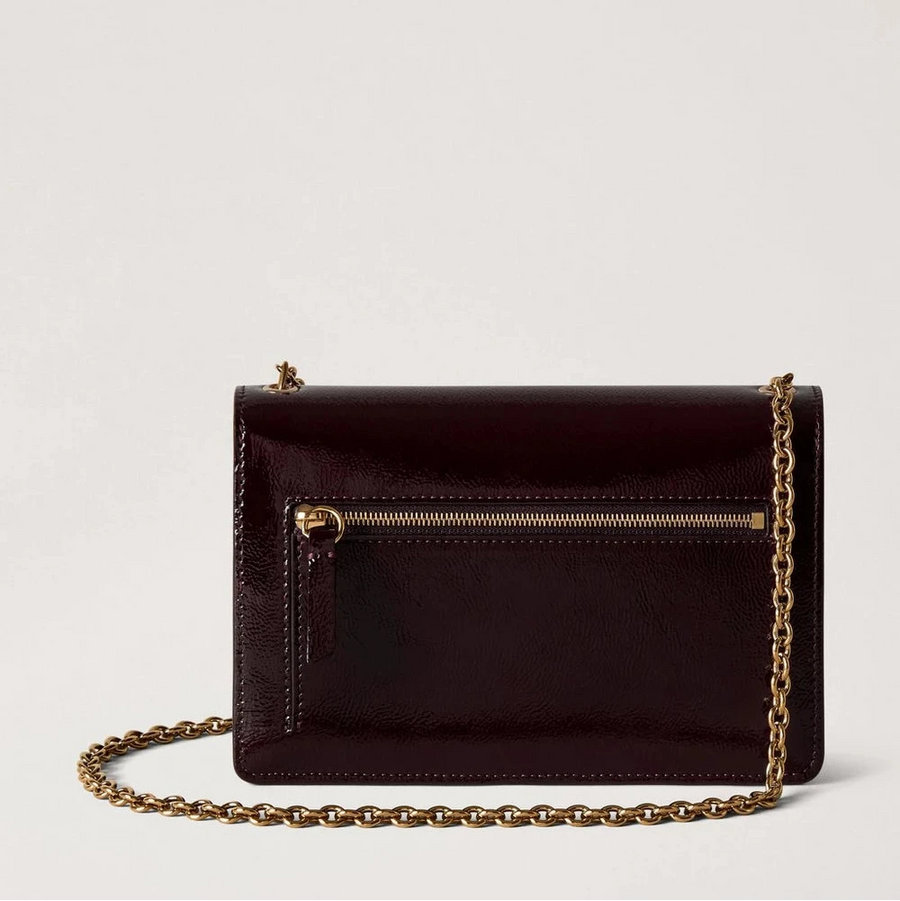 Mulberry Small Darley Deep Aubergine Patent