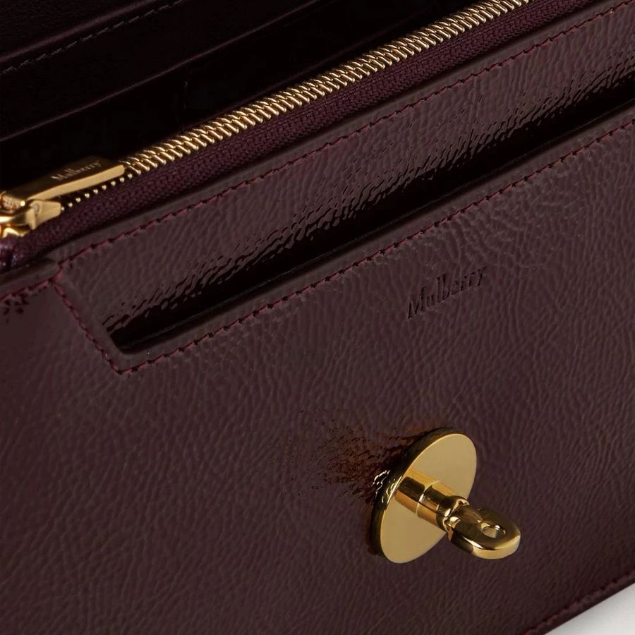 Mulberry Small Darley Deep Aubergine Patent