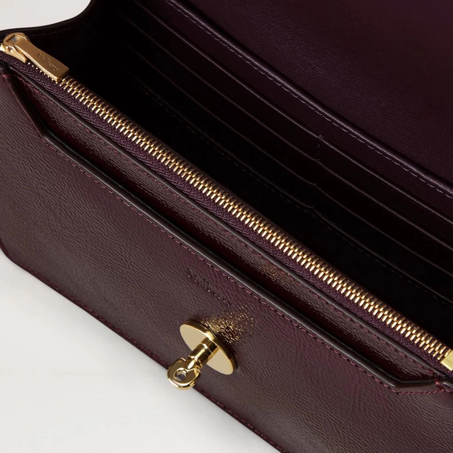 Mulberry Small Darley Deep Aubergine Patent