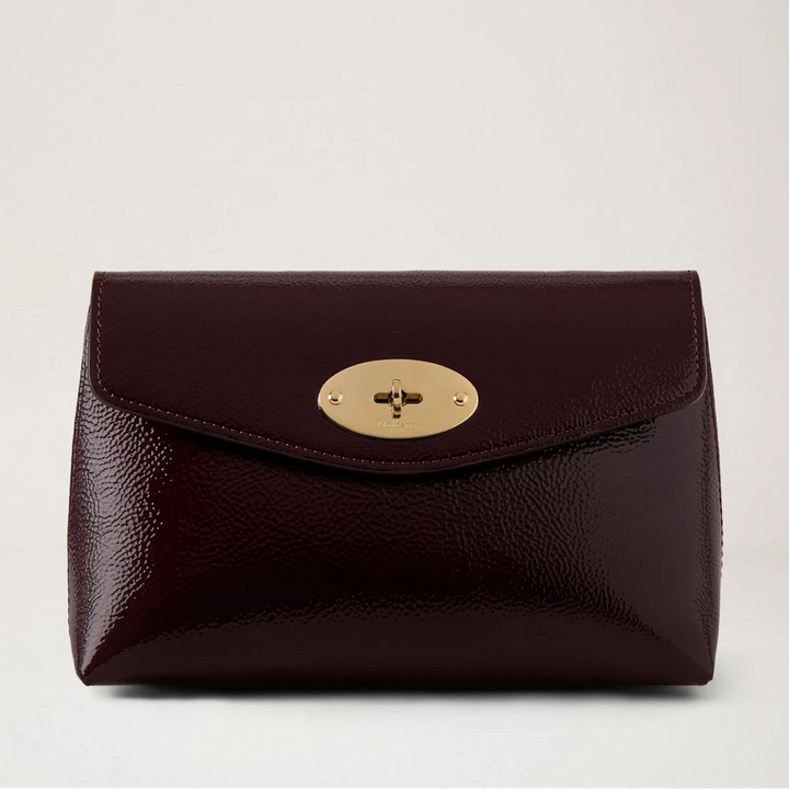 Mulberry Darley Cosmetic Puoch Deep Aubergine Patent
