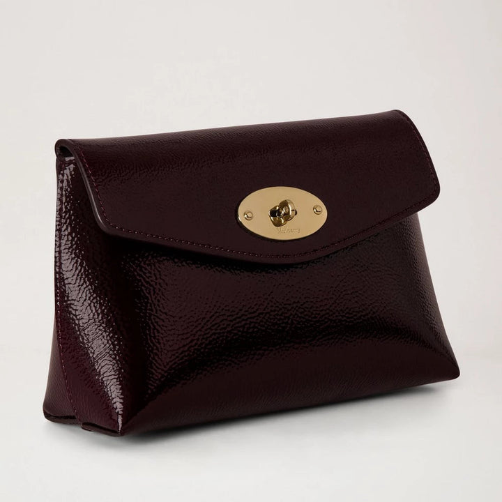 Mulberry Darley Cosmetic Puoch Deep Aubergine Patent