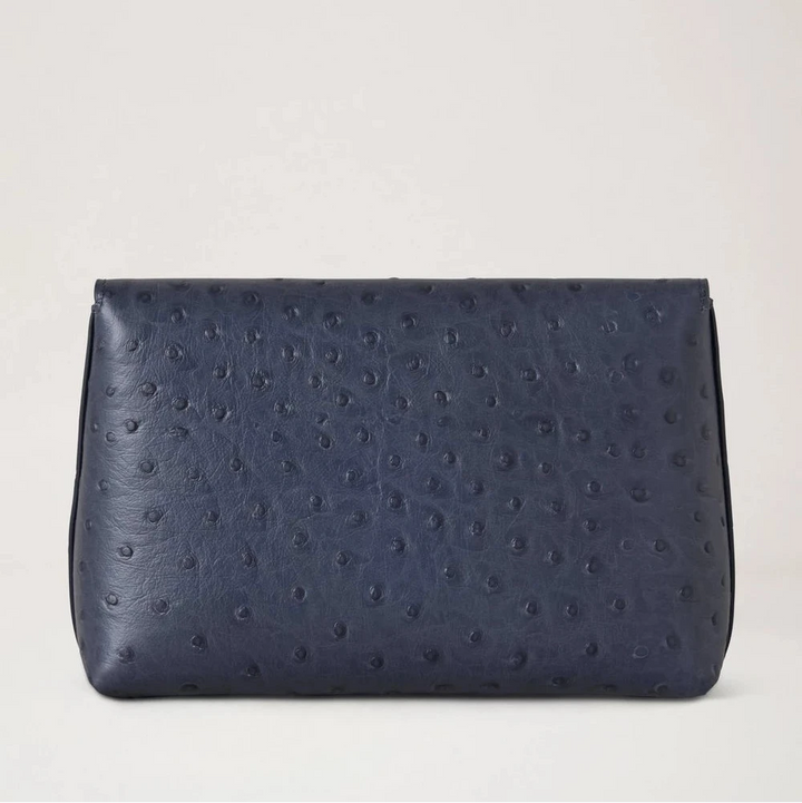 Mulberry Darley Cosmetic Pouch Ostrich Stormy Blue