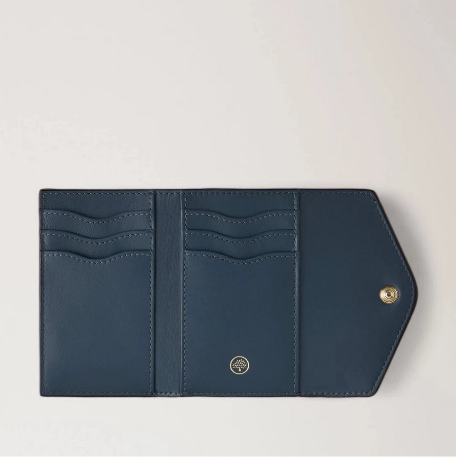 Mulberry Folded Multicard Wallet Ostrich Stormy Blue
