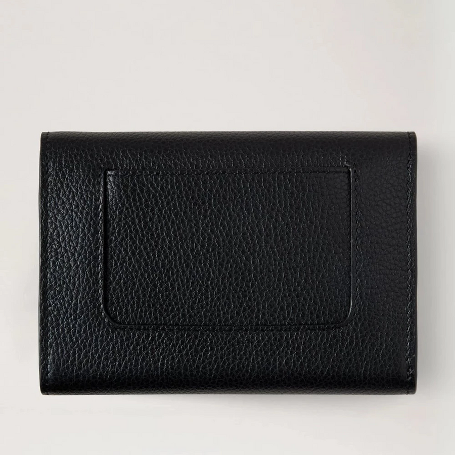 Mulberry Press Stud Wallet Black Small Classic Grain