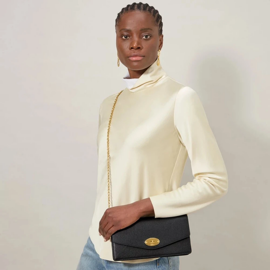 Mulberry Darley Clutch Small Classic Grain Black