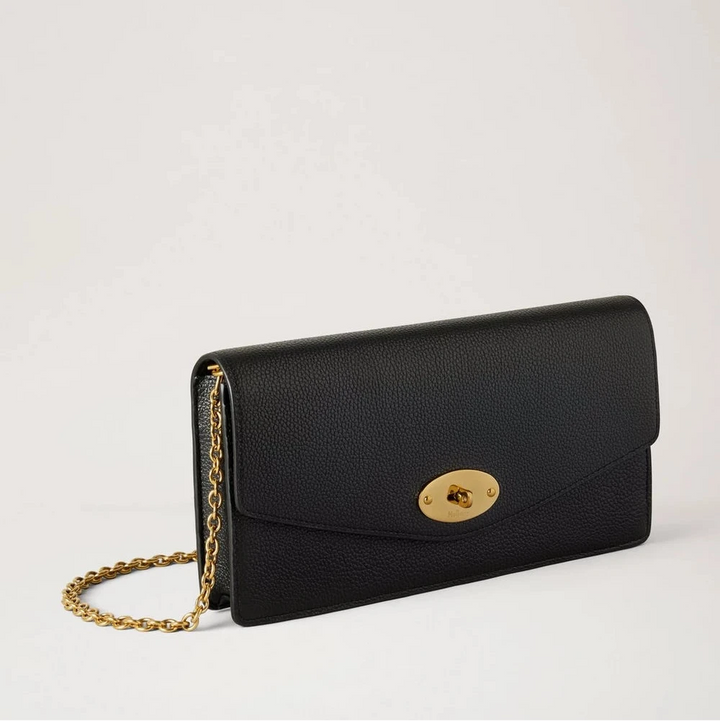 Mulberry Darley Clutch Small Classic Grain Black