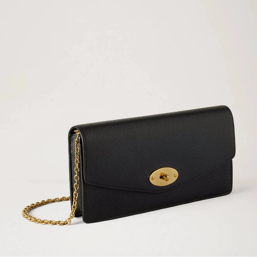 Mulberry Darley Clutch Small Classic Grain Black