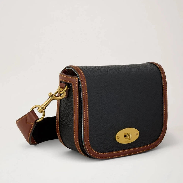 Mulberry Small Darley Satchel Black & Cognac Bio-Based Scotchgrain