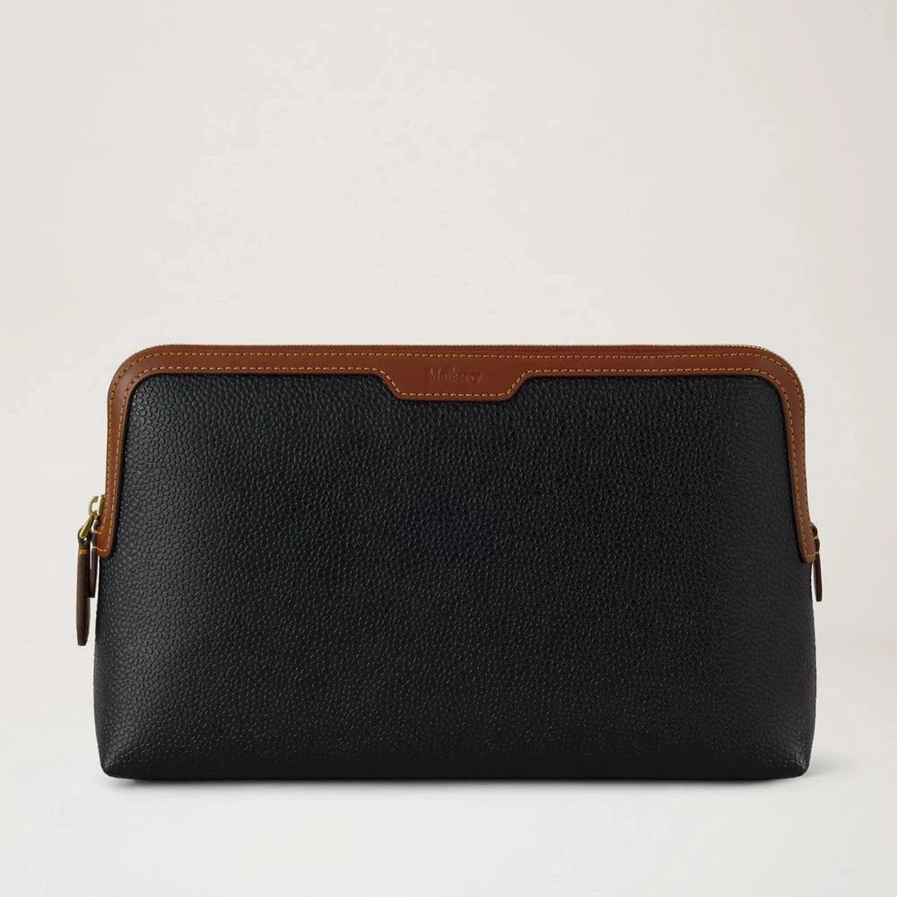Mulberry Medium Cosmetic Pouch Scotchgrain Black-Cognac – produktbillede 2
