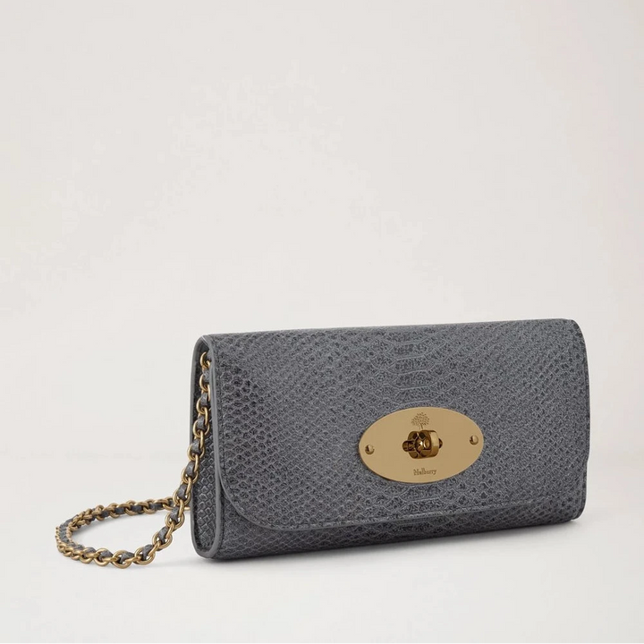 Mulberry Lily Chain Wallet Foggy Grey Waxed Snake Print – produktbillede 2
