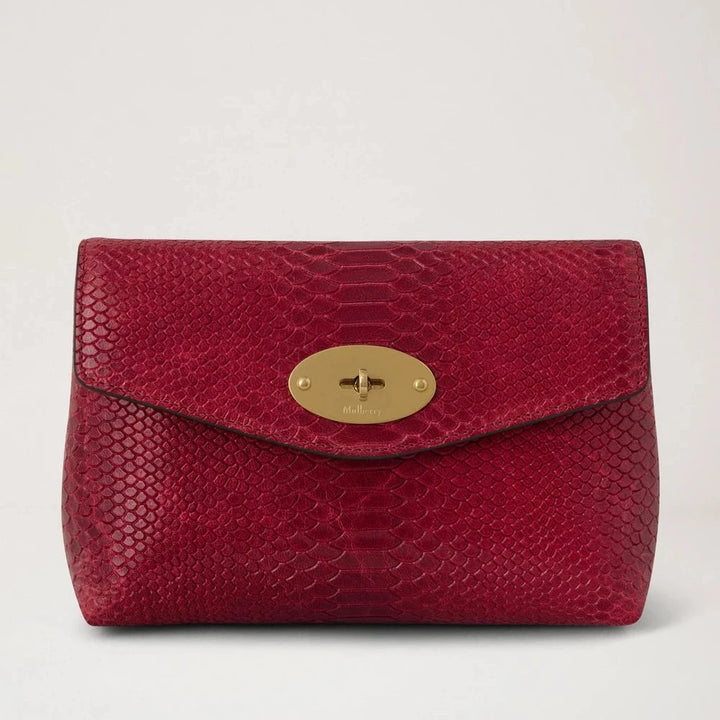 Mulberry Darley Cosmetic Puoch Waxed Snake Appel Red