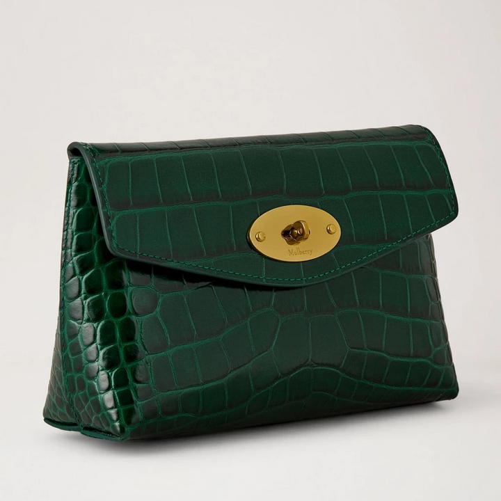 Mulberry Darley Cosmetic Pouch Emerald Shiny Croc – produktbillede 2