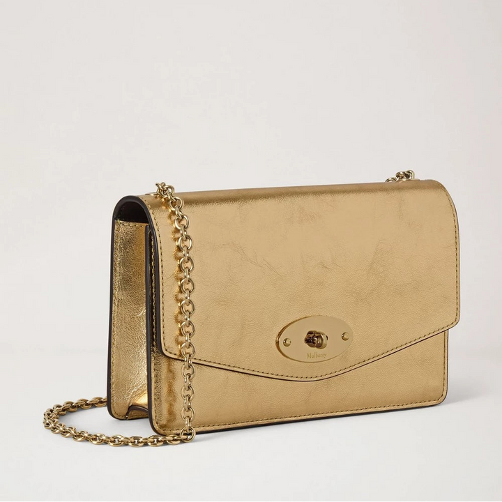 Mulberry Small Darley Somerset Gold Metallic Leather – produktbillede 2