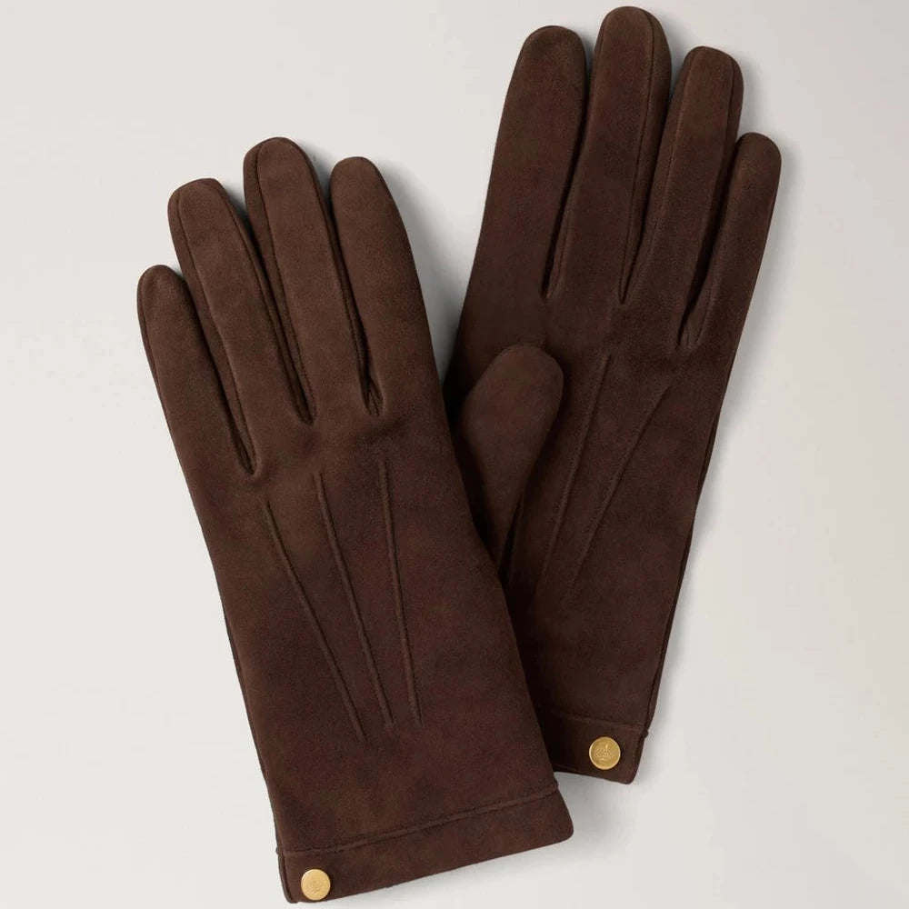 Mulberry Suede Gloves Ebony Suede & Cashmere