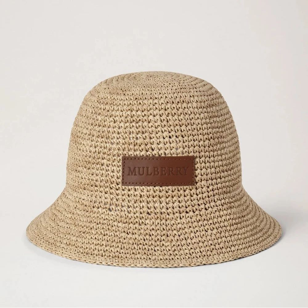 Mulberry Raffia Bucket Hat Natural 100% Paper Raffia
