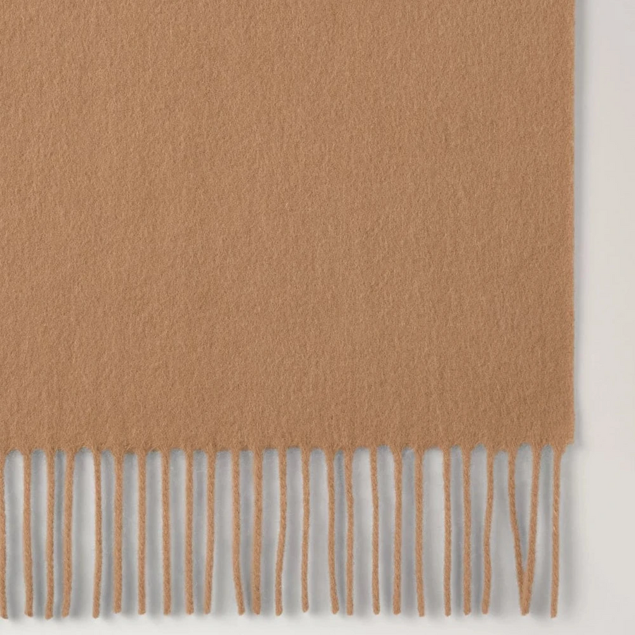 Mulberry Small Solid Merino Wool Scarf Camel