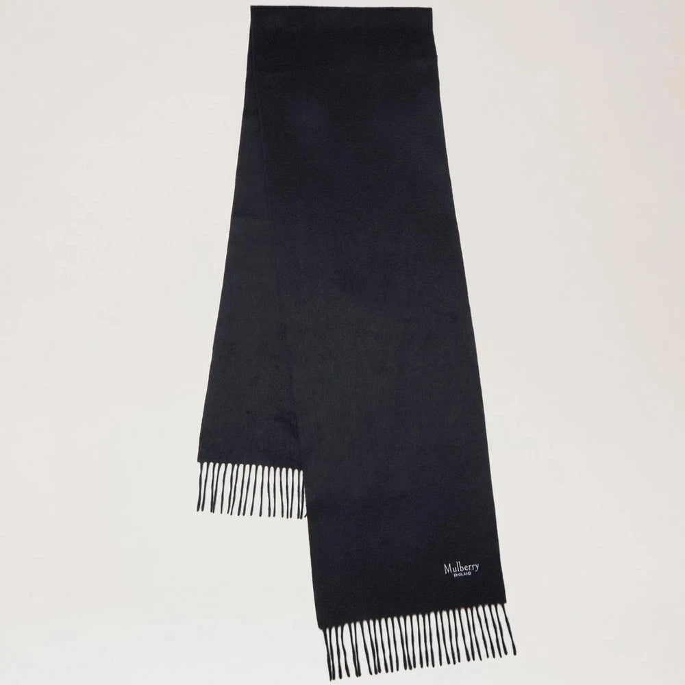 Mulberry Sort Cashmere Tørklæde 30x195