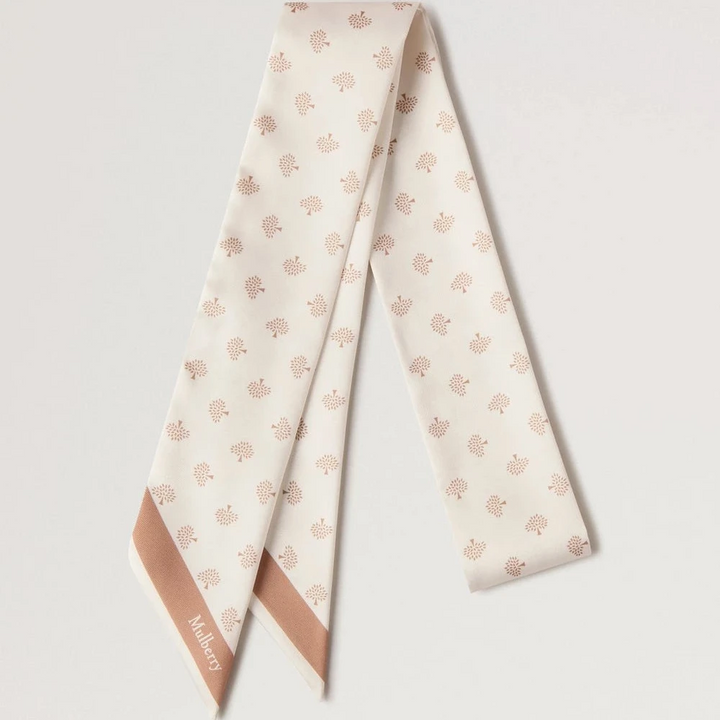 Mulberry Skinny Scarf - Mulberry Tree Eggshell