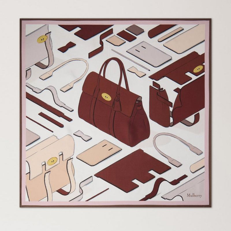 Mulberry Square Scarf - Bayswater Workshop Blossom Pink Silk Twill