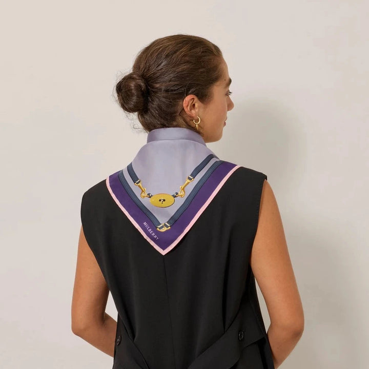 Mulberry Organic Silk Scarf Belted Square Lilac