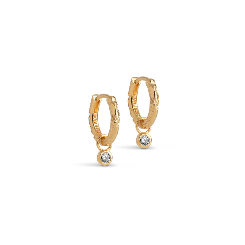 Enamel Belle Hoops CZ I Forgyldt Sølv