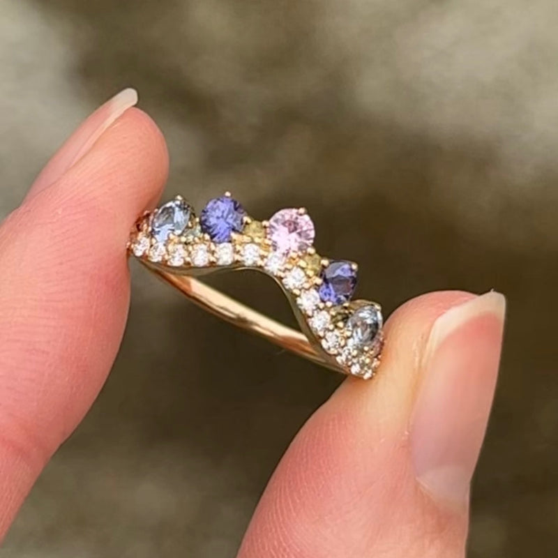 Anpé Atelier Josephine Ring Med Pastel Safirer