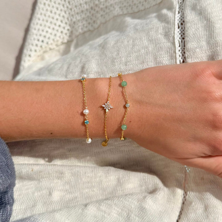 Alura Ocean Forgyldt Armbånd med Aventurin og Zirkonia – produktbillede 2