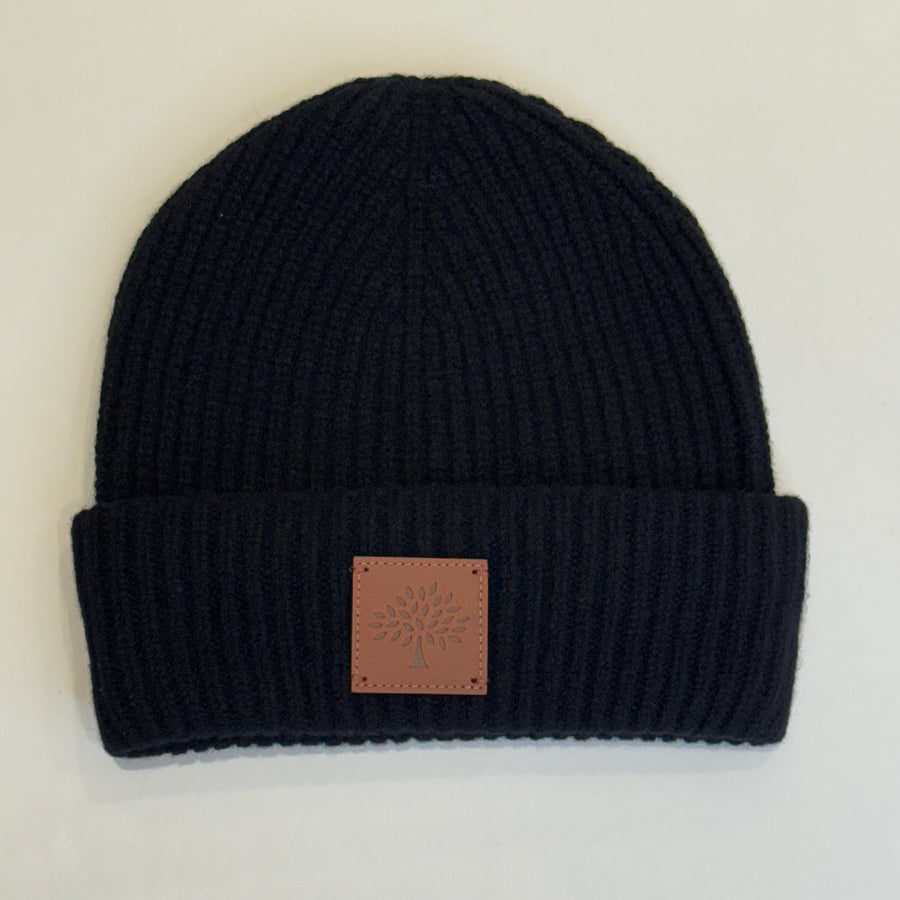 Mulberry Solid Wool Beanie Black