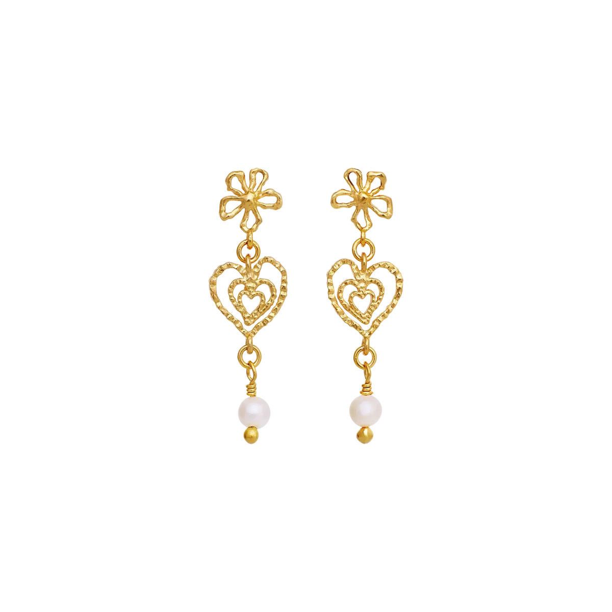 Maanesten Izabel Forgyldte Hjerte Øreringe