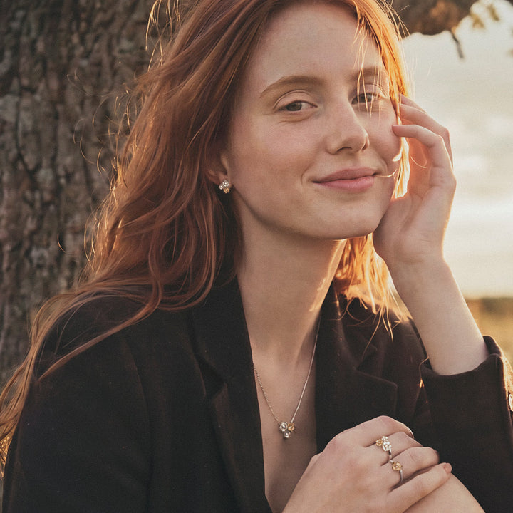 Mads Z Fleur Ring i Sølv og Guld med Diamanter